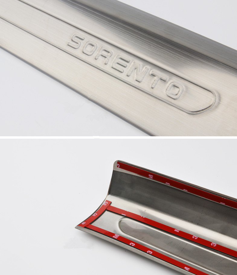 Polished Illuminated Side Door Sills Scuff Plates For Kia All New