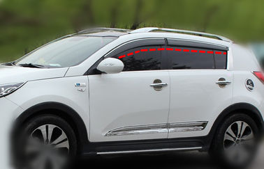 China Sun And Rain Guard For KIA Sportage 2010 - 2014 Car Window Visors With Trim Stripe supplier