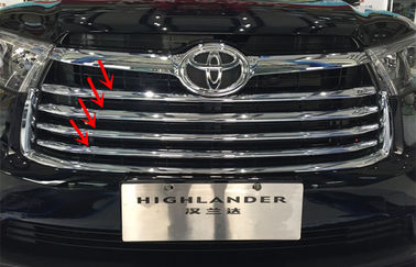 China Shining Chrome Auto Body Parts For Highlander 2014 2015 , Front Grille Garnish supplier